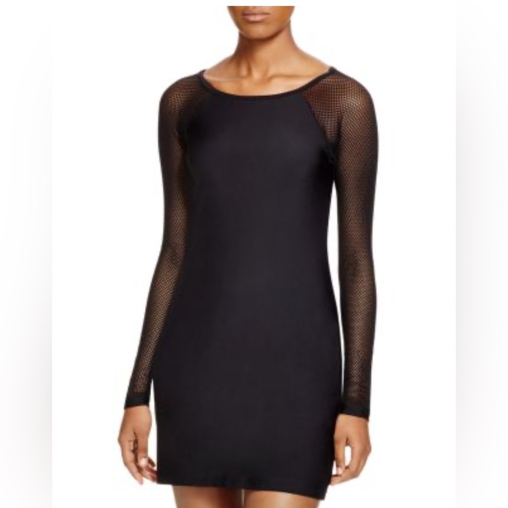 Funkitribe  Black Mesh Long Sleeve Dress Sz M